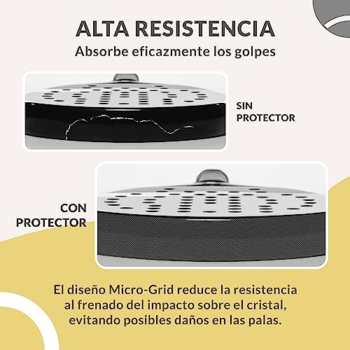 Palbea Protector Pala de Padel Transparente - Paquete de 2 - Protector Padel Rugoso y Ligero para la Cabeza de la Raqueta - Padel Accesorios Duradero y Fácil de Sustituir - Dimensiones 35x370mm.
