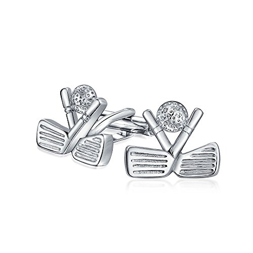 Palos De Golf Ball Caddy Golfista Deportes Entrenador Gemelos Para Hombres Ejecutivo Camisa Gemelos Bala Bisagra Volver Plata Tono Latón Pequeño