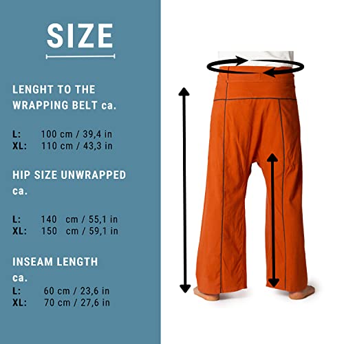 PANASIAM Fisherman Pants Stripe-Design, Brown, XL