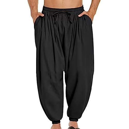 Pantalones Bombachos Hombre Pantalones Hippies Pantalones Harem Pantalones Verano cagados Pantalones para Hombre Harén Pantalones Baggy Boho Yoga Casual Drop Crotch Pantalones