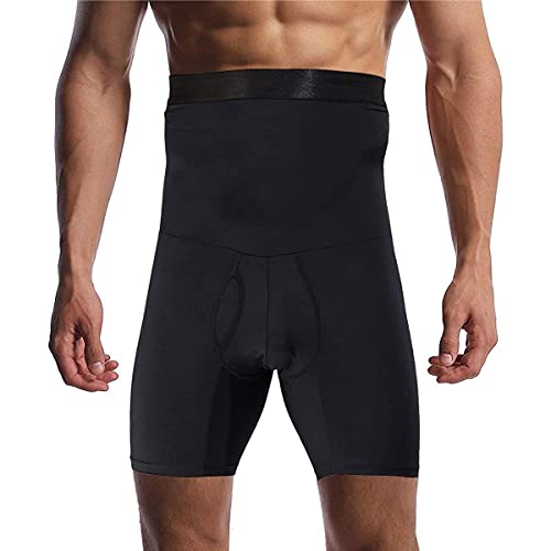 Pantalones Cortos de Control de la Barriga de Hombres, Pantalones de depilar de Cintura Alta Compresión Boxer Boder Codo sobre la Pierna Boxeador Boxeador Brinquinador de Cintura Pantalones Apretados