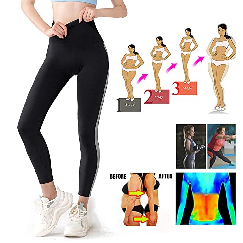 Pantalones de pérdida de Peso, Pantalones de Sauna de Neopreno para Mujer, térmicos, adelgazantes, Leggings anticelulíticos, Adelgazante, Hot Thermo Sauna Sudore Shaper para Fitness (L)