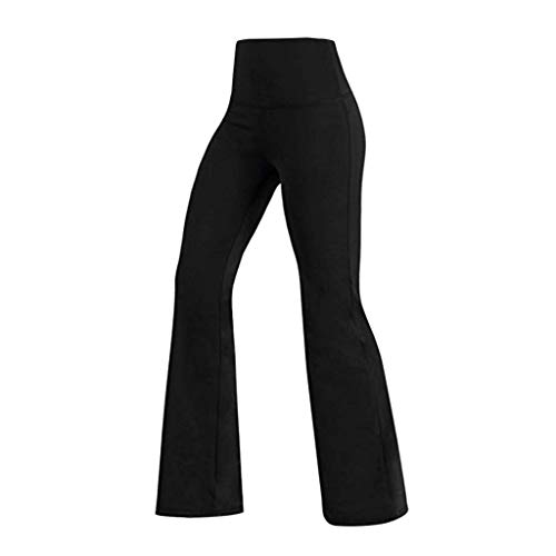 Pantalones Piratas de Yoga Bootcut para Mujer Cintura Alta Elásticos Pantalones Deportivos Hippies Suave Malla Reductores Pantalones de Piernas Anchas para Running Fitness Yoga y Pilates