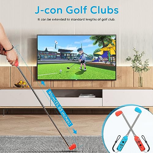 Paquete de 11 accesorios Switch Sports,accesorios para juegos Sports innoAura para Switch con raquetas de tenis, palos de golf, espadas, correa de muñeca, correa para la pierna para Switch/Switch OLED