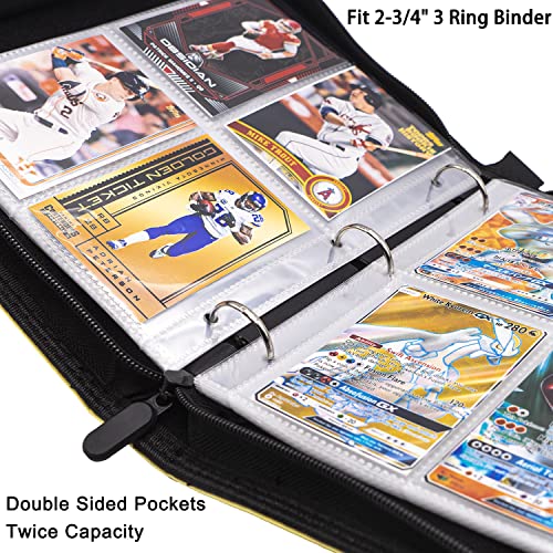 Paquete de 50 Fundas de 400 Bolsillos Para Cartas Coleccionables de 64x89 mm, Protector de Páginas de Doble Cara y 4 Bolsillos (2,5x3,5"), Hojas Ultra Transparentes Para Carpetas de 3 Anillas A5 Mini