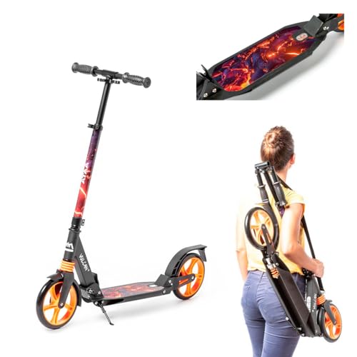 Patinete ATAA Serie Pro **Vulcan**Patinete Plegable y Ajustable en Altura con Grandes Ruedas de 20 cm, Correa de Transporte y suspensiones traseras y Delanteras