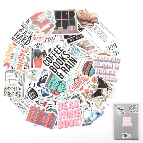 Pegatinas de Lectura - 100PCS Pegatinas Motivacionales a Prueba de Agua en Vinilo para Libros, Portátiles, Scrapbook y Skateboard Etiquetas portátiles