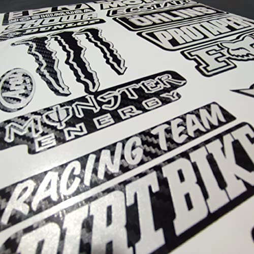 Pegatinas Vinilo Fibra de Carbono para coche, moto, quad, patinete, bici, casco. Sticker Motocross y tunning. Kit pegatina deportiva