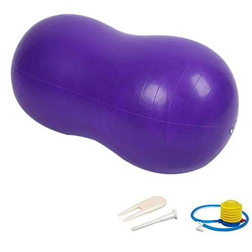 Pelota de gimnasia con forma de cacahuete, para yoga, pilates, pequeños ejercicios, antipinchazos, incluye bomba de pelota, 90 cm