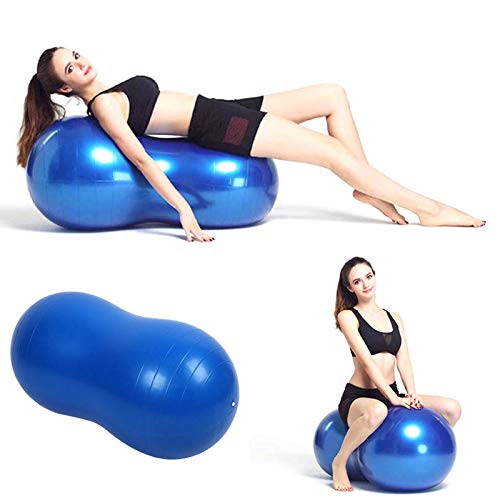 Pelota de gimnasia con forma de cacahuete, para yoga, pilates, pequeños ejercicios, antipinchazos, incluye bomba de pelota, 90 cm