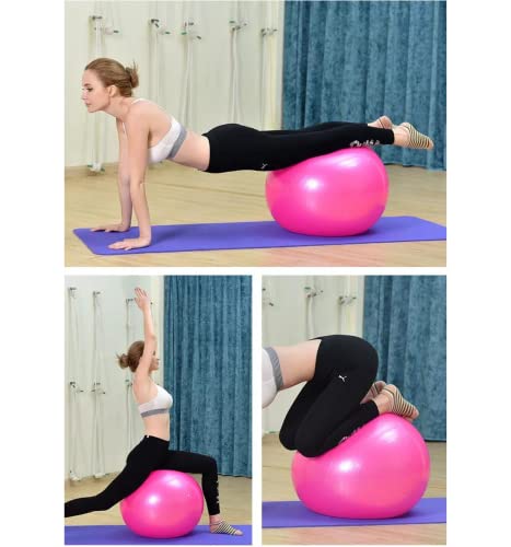 Pelota de Pilates, Ejercicio en Casa, Yoga Ball, Pelota Hinchable Gigante, Pelota Yoga, Pelota de Ejercicio Pelota Anti-Burst, Gimnasia Fitness Embarazo, con Bomba hinchado, 55cm - Morado
