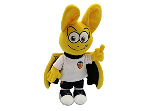 Peluche Mascota Valencia 30 Cm Camiseta Blanca, Producto Oficial (CyP Brands)
