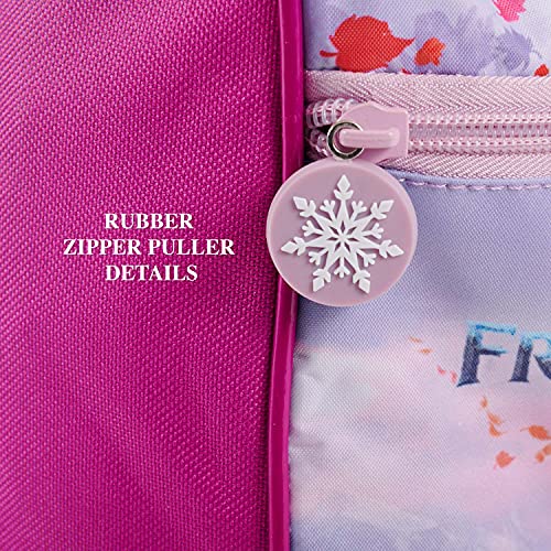 PERLETTI Bolsa Deporte Infantil Disney Frozen 2 con Bandolera - Bolso Deportivo con Princesas Elsa y Ana - Mochila Gimnasio para Niña Rosa Lila Violeta - 35x22.5x15