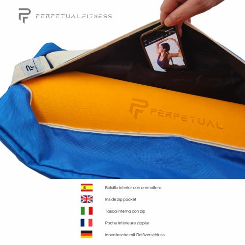 PERPETUAL Bolsa Esterilla de Yoga Pilates - Funda Transporte Viaje - Mat Bag con Correa Ajustable y Bolsillo Interior - Tamaño Grande Compatible Esterilla hasta 65cm Ancho - Unisex Hombre Mujer (Gris)
