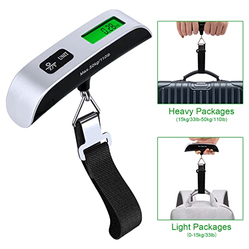 Peso Maletas Viaje Balanza Maletas Viaje Bascula Maletas Viaje Pesa Maletas De Viaje Básculas para Equipaje Digital Hasta para Pesar Equipaje Utensilios de Cocina Pesca 50KG/110LB