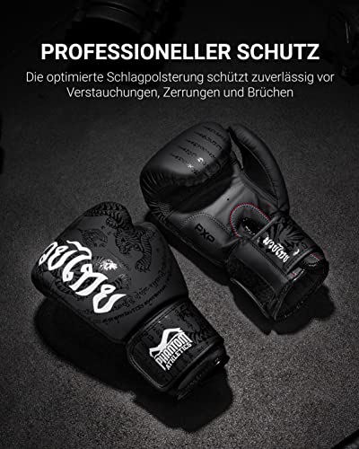 Phantom Athletics Guantes de boxeo para hombre - Muay Thai | MMA y kickboxing | Guantes de boxeo para artes marciales, guantes de boxeo para hombres, mujeres y niños (Muay Thai - negro, 10 onzas)