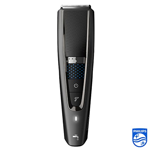 Philips Cortapelos con cuchillas de titanio, 3 Peines guía, 28 Ajustes de longitud, 90 min de uso sin cable, Incluye funda de viaje, Color Negro