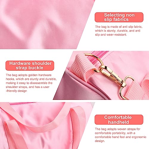 Pinsheng Bolso de Ballet para Niñas, Bolsa de Hombro de Baile Bolsa de Danza Gimnasia Deportes Cremallera Rosado Bolsa de Ballet Latina para Niños Infantil
