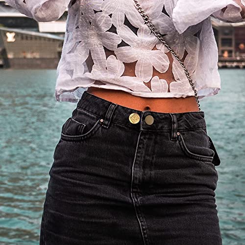 Pinsheng Extensor De Cintura De Pantalones,14 Piezas Prolongador de Botón Elástico, Metal Retráctil Jeans Botones, Ajustables Retráctil Botones, Adecuado Para Pantalones Vaqueros, Pantalones Y Falda