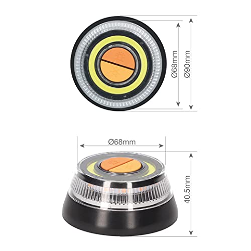 PMK GRUPO - Luz V16 Holomogada DGT | Luz Emergencia Coche Averia [Visibilidad 1 Km] Baliza con Base Imantada - 1 Unidad