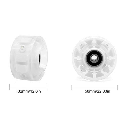POHOVE Iluminación LED Ruedas de Patines 4 Paquete Luminoso Ligeras con Skate Patines Rodamientos Rodillo Quad Skate Ruedas para Cuádruple Patinaje - Colorido, Free Size
