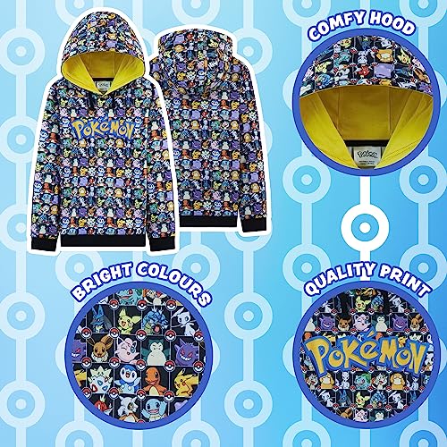 Pokemon Sudadera con Capucha Adolescentes y Niños Pikachu 4-15 Años Oficial Regalos Cumpleaños Niños Colegio (5-6 años, Multicolor)