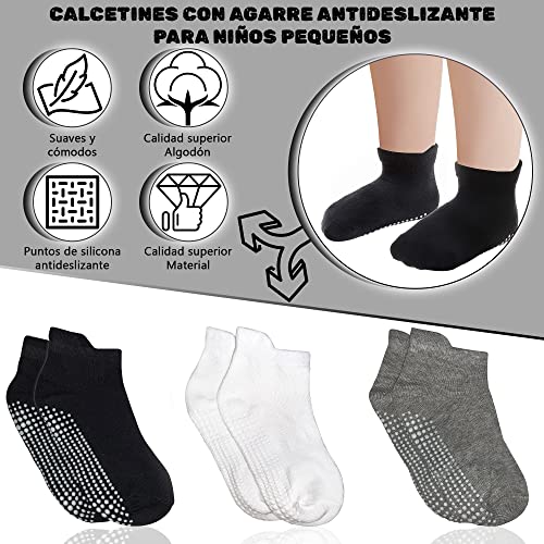 POPYS 6 Pares Calcetines antideslizantes para niños multicolor | Calcetines antideslizantes bebe | Calcetines antideslizantes niña | Calcetines antideslizantes niño. (27-31, Multicolor)