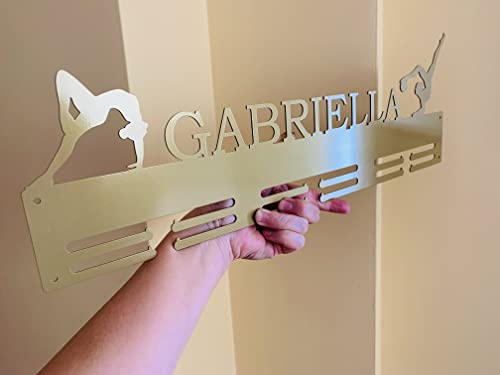 Porta medallas para Gimnasia rítmica niñas con nombre personalizado Medallero colgador de medallas Soporte organizador Regalos para deportivas Colgante de Gimnasia Femenina Titular del Trofeo de Metal