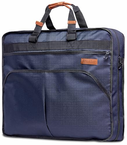 Portatrajes y bolsa de negocios para viajes de negocios | Bolsa de equipaje de mano | Bolsa para ropa de viaje | Portatrajes, armario plegable con gancho para zapatos Bolsas de viaje | Azul marino