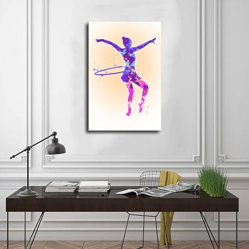 Póster de gimnasia rítmica, 1 póster de lienzo, decoración de pared, pinturas para sala de estar, dormitorio, decoración sin marco: 12 x 18 pulgadas (30 x 45 cm)