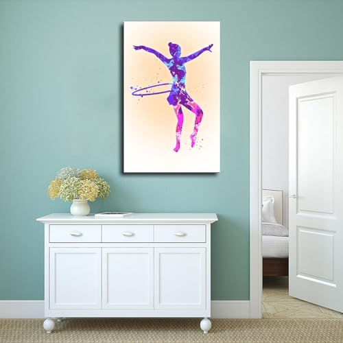 Póster de gimnasia rítmica, 1 póster de lienzo, decoración de pared, pinturas para sala de estar, dormitorio, decoración sin marco: 12 x 18 pulgadas (30 x 45 cm)