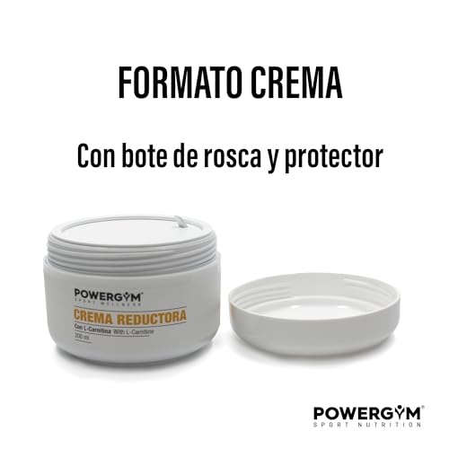 POWERGYM | Crema Reductora 200 ml Combate la Grasa de las Zonas más difíciles – Formula con L-Carnitina ¡Mayor efecto QUEMAGRASAS! – Combate la celulitis + Reafirma la Piel