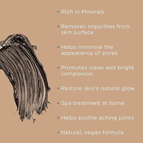 PraNaturals 550g Mascarilla Facial y Corporal 100% Natural y Orgánica con Barro del Mar Muerto, Rica en Minerales Nutritivos, Hidrata y Desintoxica la Piel, Exfolia Células Muertas de la Piel