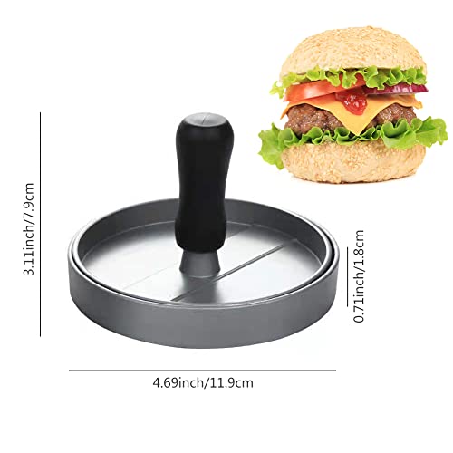 Prensa Hamburguesas, Molde Hamburguesas, Burger Maker, Burger Press, Prensa para Hamburguesas Antiadherente con Mango, para Hamburguesas Rellenas y Barbacoa, Empanadas, Albóndigas, Asar a la Parrilla