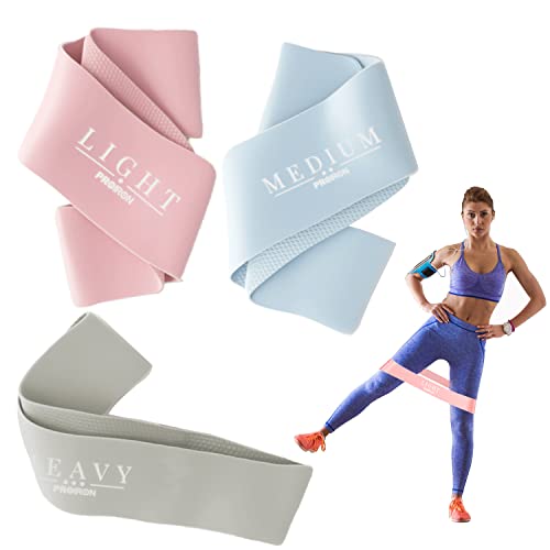 PROIRON Bandas Elasticas de Fitness/Bandas de Resistencia, [Set de 3] Cintas Elásticas de Resistencia Hechas de Látex Natural y la Piel-amistosa con Guía de Ejercicios y Bolsa Almacenamiento