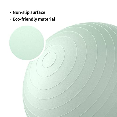 PROIRON, Pelota de Pilates, Fitness, Yoga, Embarazo, Deporte, Fitball para Ejercicios Gimnasia, Verde 55cm, Anti-pinchazos, Incluye Inflador