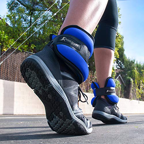 Prosource Adjustable Ankle Pesas de muñeca de Tobillo, Unisex-Adult, Blue, One Size