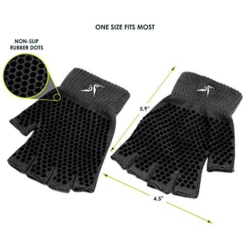 ProsourceFit Grippy Gloves Guantes, Women's, Black, One Size