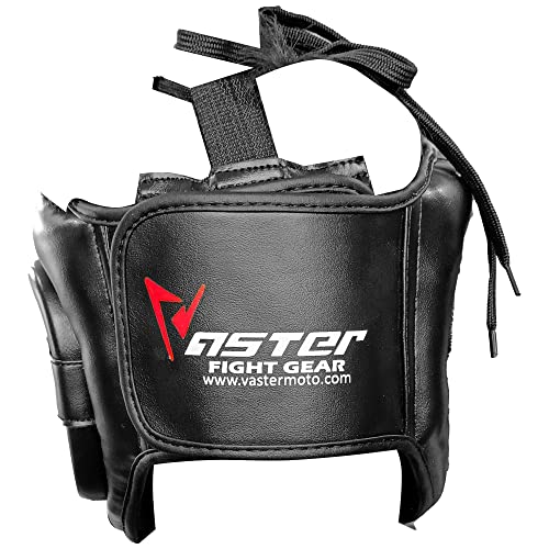 Protector de Cabeza de Boxeo Casco de Entrenamiento MMA Muay Thai Protección de Cara Completa Protector de Cabeza de Casco de Combate (X-Large, Negro)