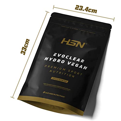 Proteína Clear Vegana de HSN Evoclear Hydro Vegan | Sabor Sandía 500 g = 31 Tomas por Envase Proteína Hidrolizada de Guisante | Textura Tipo Zumo Refrescante | No-GMO, Vegano, Sin Gluten