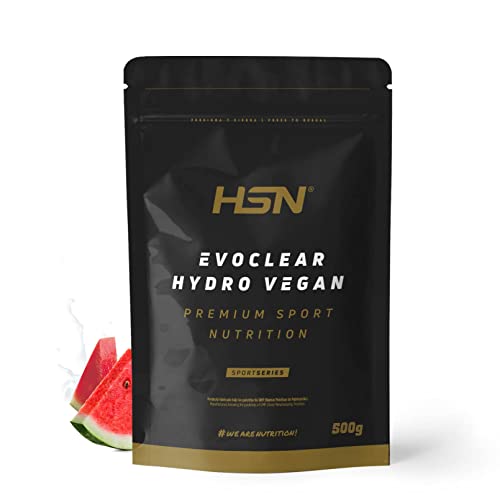 Proteína Clear Vegana de HSN Evoclear Hydro Vegan | Sabor Sandía 500 g = 31 Tomas por Envase Proteína Hidrolizada de Guisante | Textura Tipo Zumo Refrescante | No-GMO, Vegano, Sin Gluten