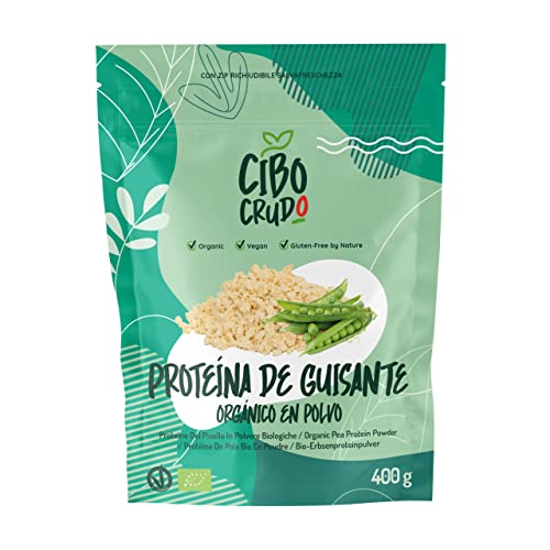 Proteina de Guisante en Polvo Ecologica - 400g. Proteina Vegana de Origen Vegetal. Pura sin Aditivos.