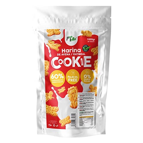 Protella - Harina De Avena - Harina De Avena Cookie 1kg - Harina De Avena Sin Azúcar Y Sin Aceite De Palma Sabor A Galleta Para Elaborar Tortitas, Galletas Y Crepes