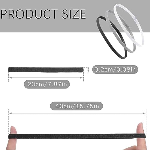 PSOWQ 6 Piezas Cinta Deportiva Pelo,Gomas elásticas para el Pelo de Mujer para niño, Deportivas, Diademas Antideslizantes, Gomas para el Pelo de niño para Mujer, Finas para Yoga, fútbol, ​​Jogging