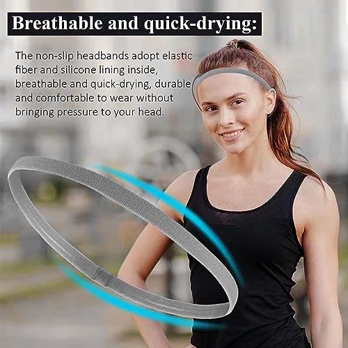 PSOWQ 6 Piezas Cinta Deportiva Pelo,Gomas elásticas para el Pelo de Mujer para niño, Deportivas, Diademas Antideslizantes, Gomas para el Pelo de niño para Mujer, Finas para Yoga, fútbol, ​​Jogging