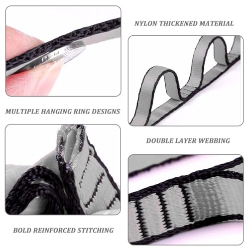 PSOWQ Cadenas de margaritas, correa de extensión para hamaca yoga, correa nailon ajustable con múltiples bucles para escalada,bucle escalada fuerte de 23 KN,yoga aéreo,pilates,estiramiento, físico