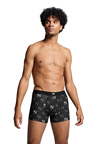 PUMA Boxer Cat AOP Briefs, Negro Combo, XL para Hombre