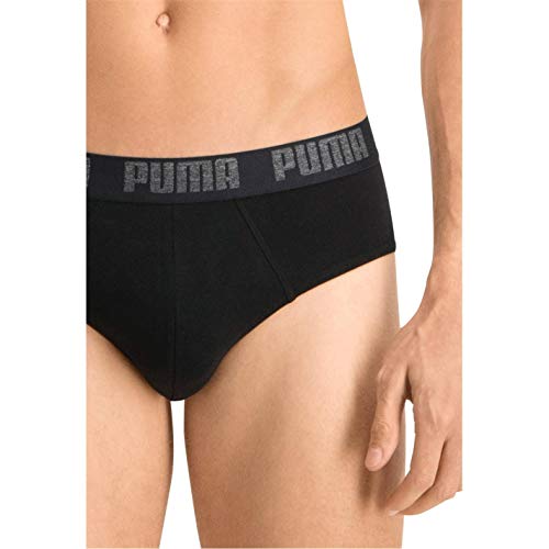 PUMA Brief Boxer Shorts, Negro (Black/Black), XL (Pack de 2) para Hombre
