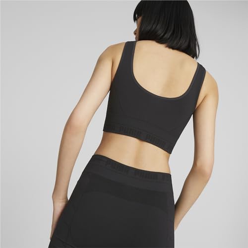 PUMA Top Corto Evoknit, Mujer, Negro Black, XS
