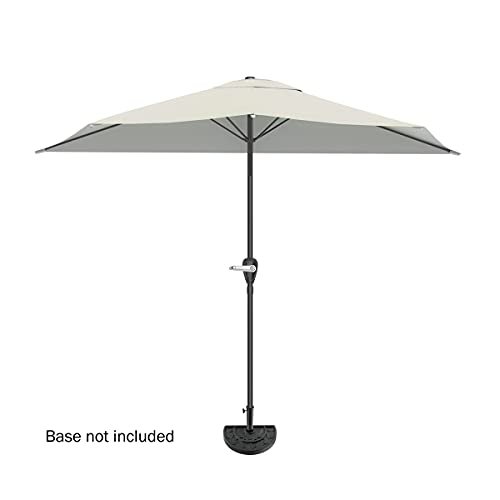 Pure Garden Sombrilla de medio patio de 9 pies – Toldo de sombra de apertura de semicírculo de manivela fácil – Para muebles contra una pared, porche o balcón (bronceado)